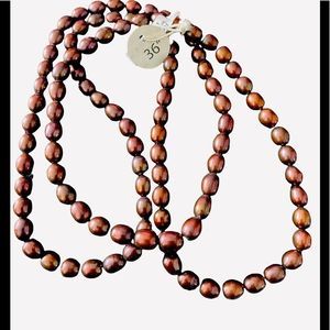 36” Chocolate Oval Freshwater Pearl Necklace